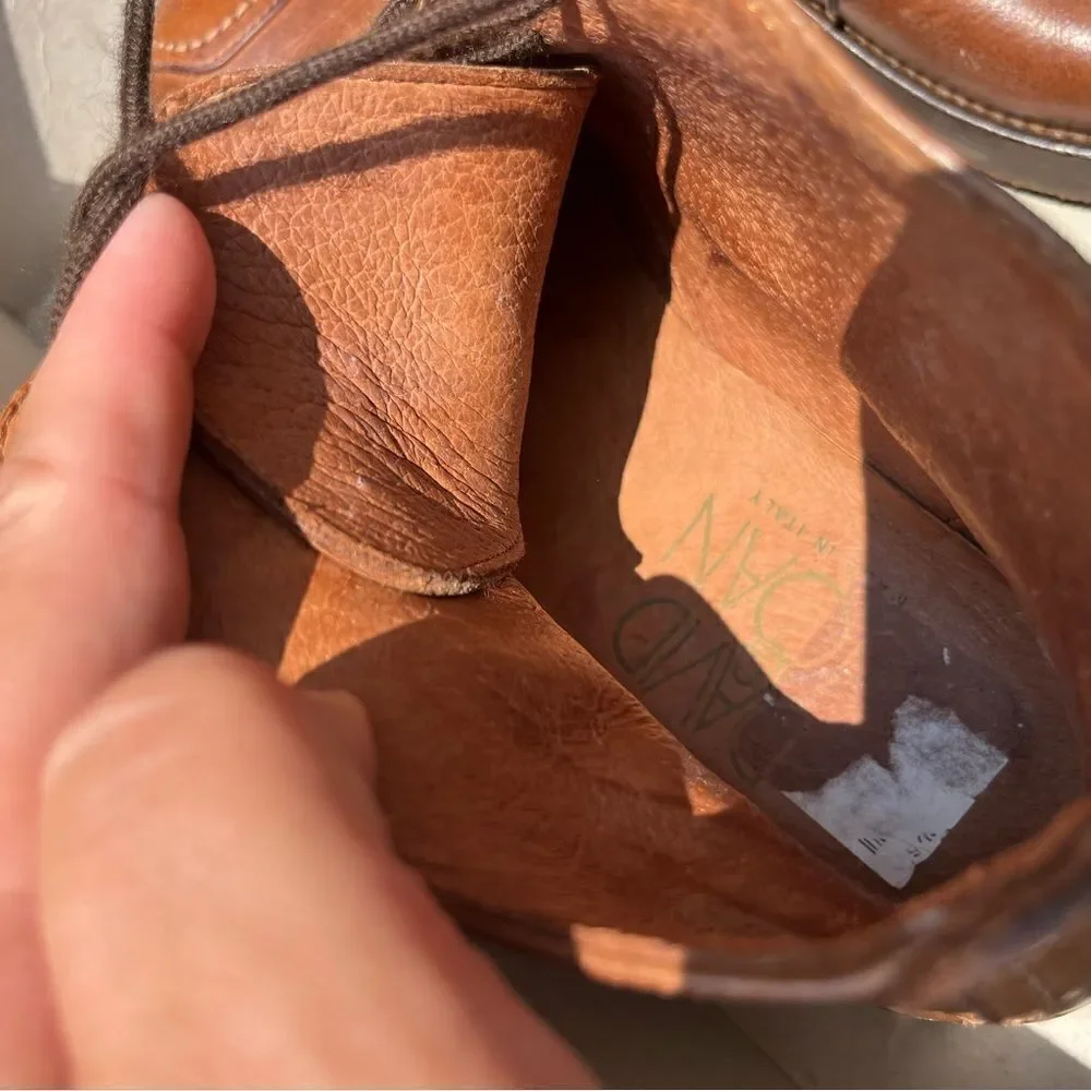 Joan and David Lace Up Leather Boots NIB